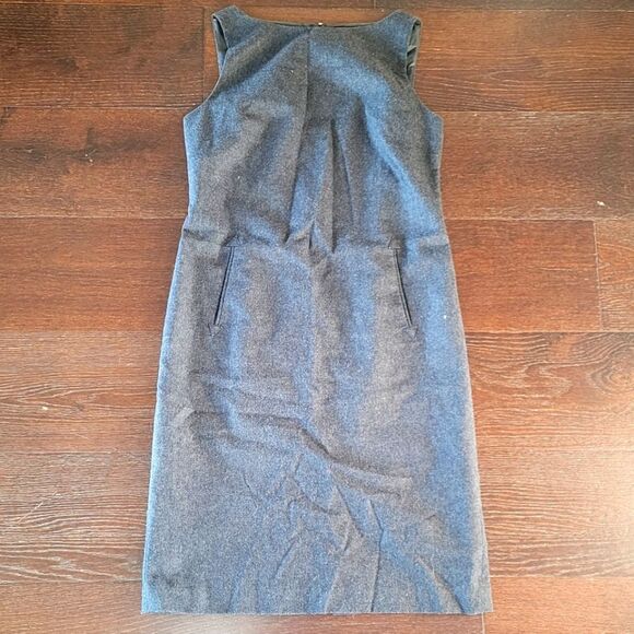 LOFT 8 Wool Blend Gray Sleeveless Sheath Dress - Picture 1 of 6